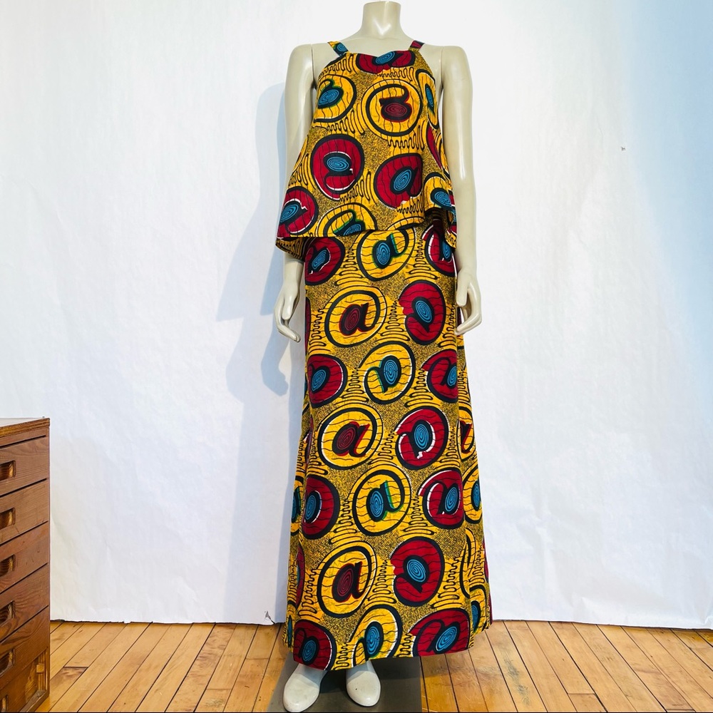 West African Senegal Top,Skirt And HEAD WRAP